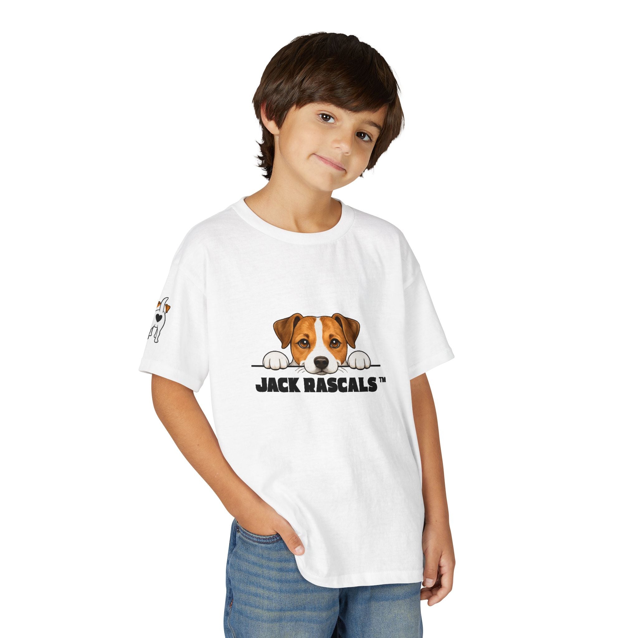 Kids Jack Russell T-Shirt | Peeking JRT Dog Tee | Jack Rascals