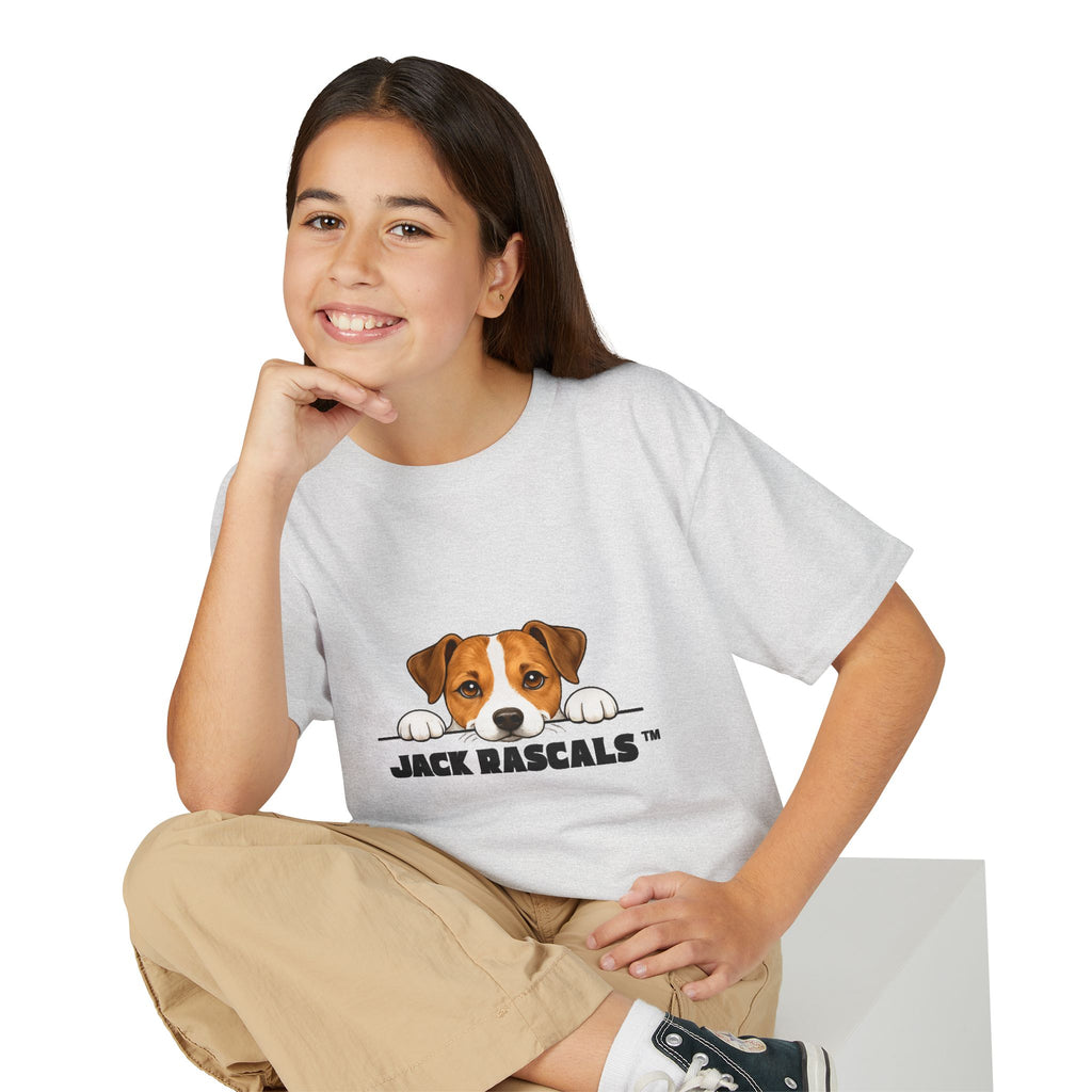 Kids Jack Russell T-Shirt | Peeking JRT Dog Tee | Jack Rascals