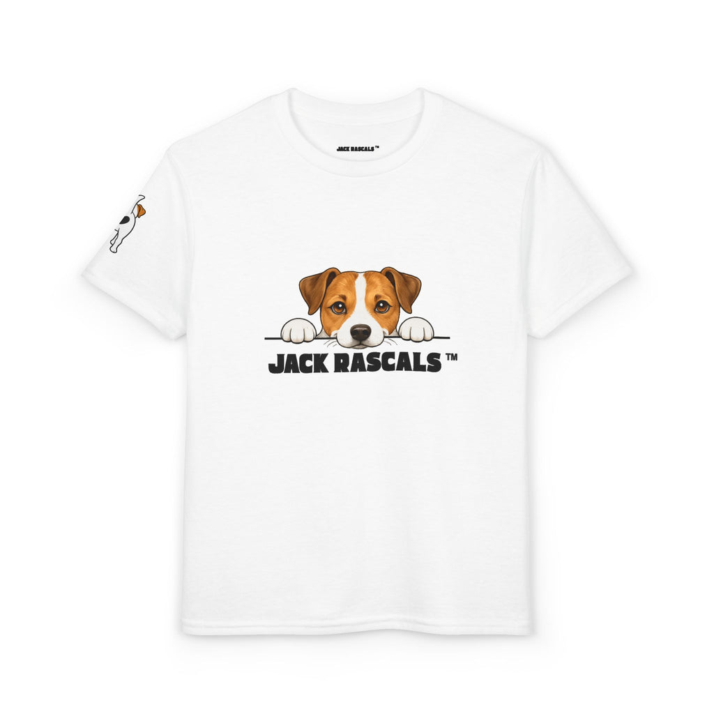 Kids Jack Russell T-Shirt | Peeking JRT Dog Tee | Jack Rascals