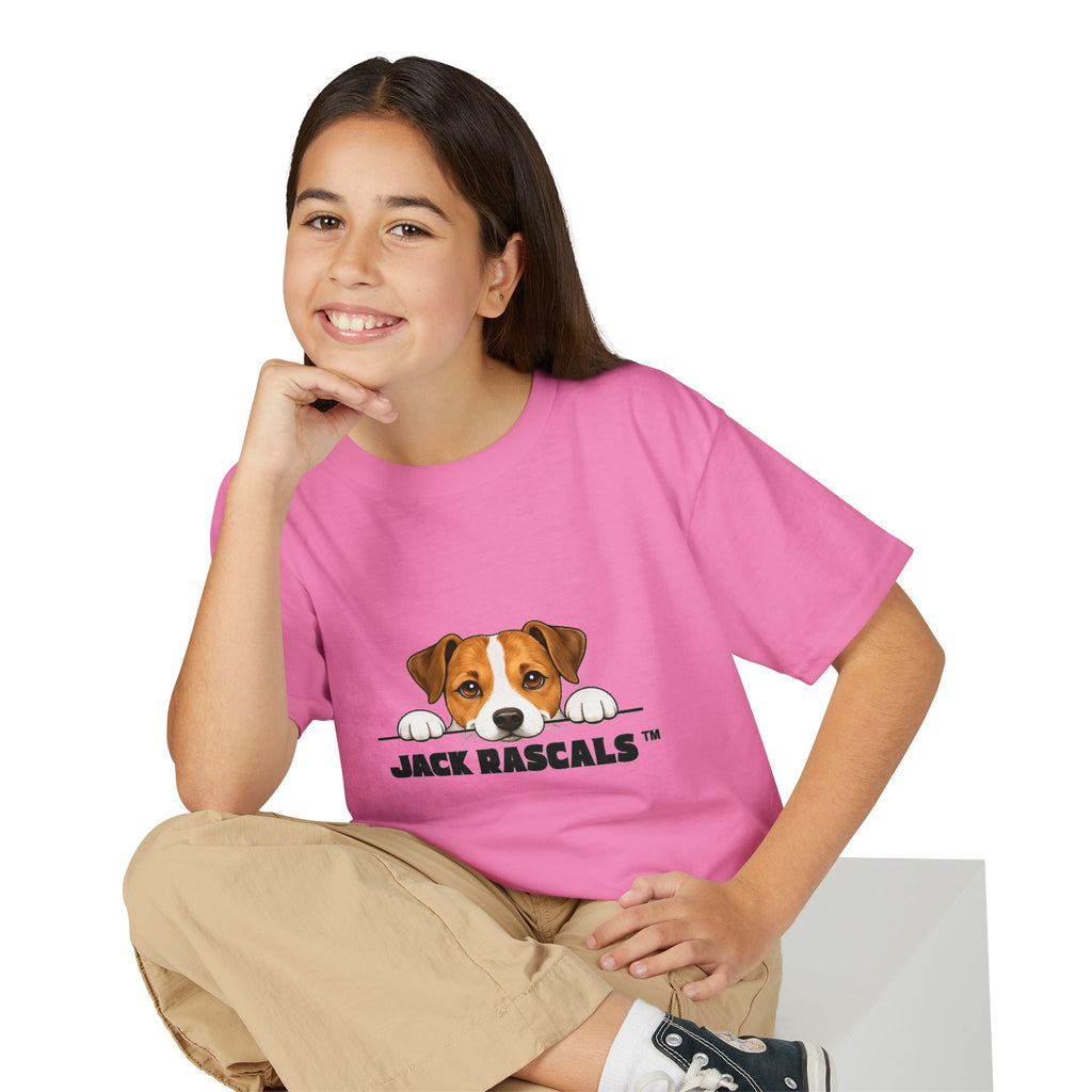 Kids Jack Russell T-Shirt | Peeking JRT Dog Tee | Jack Rascals