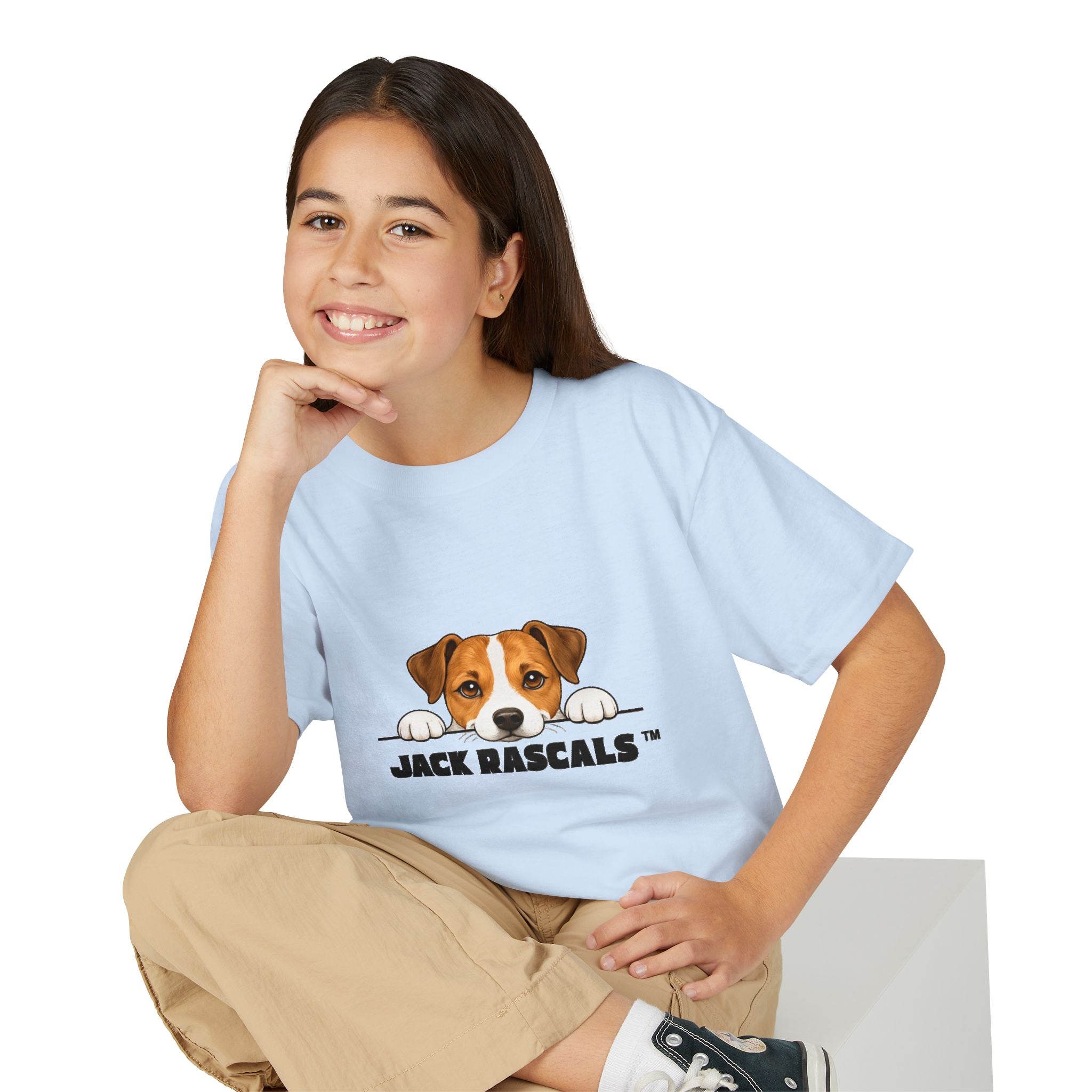 Kids Jack Russell T-Shirt | Peeking JRT Dog Tee | Jack Rascals
